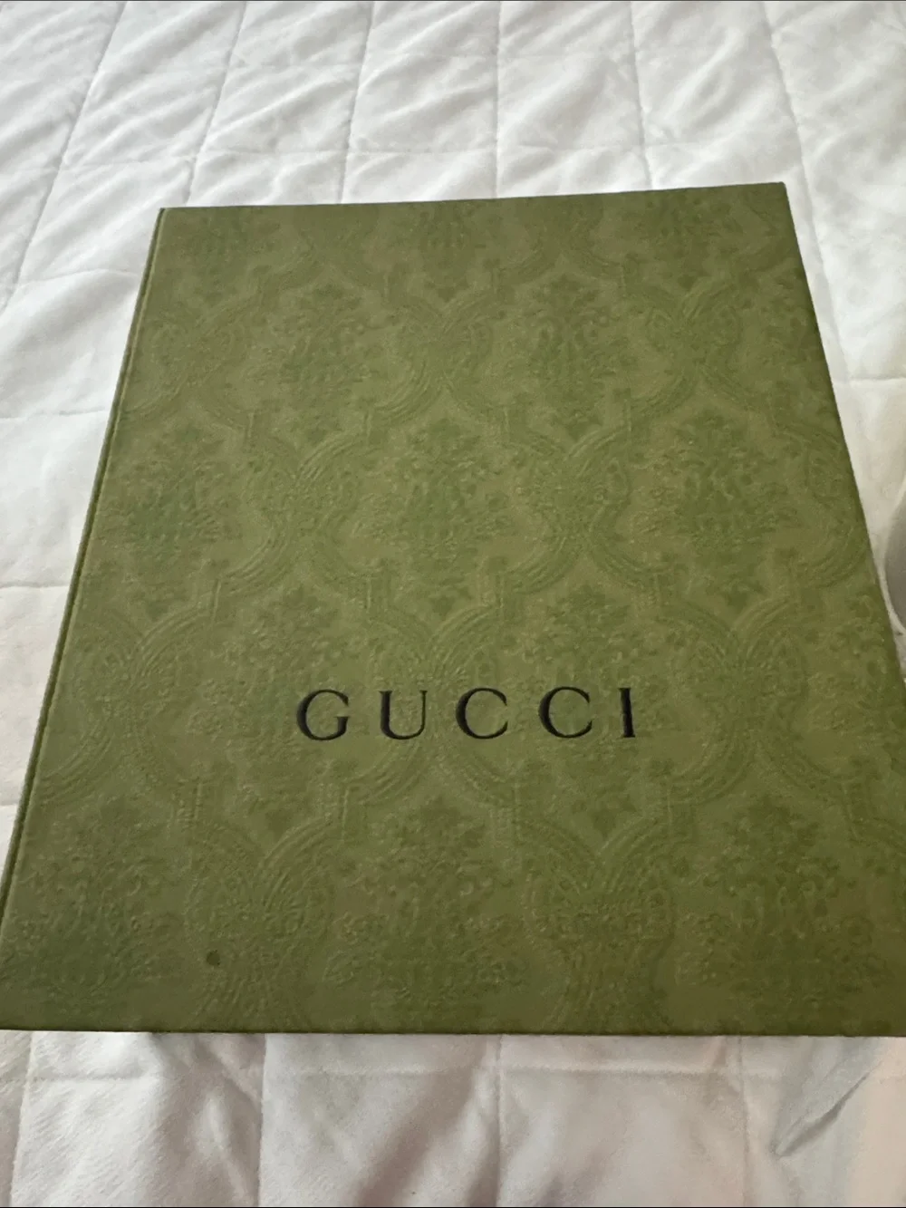 Gucci White Leather Sneakers with Red & Green